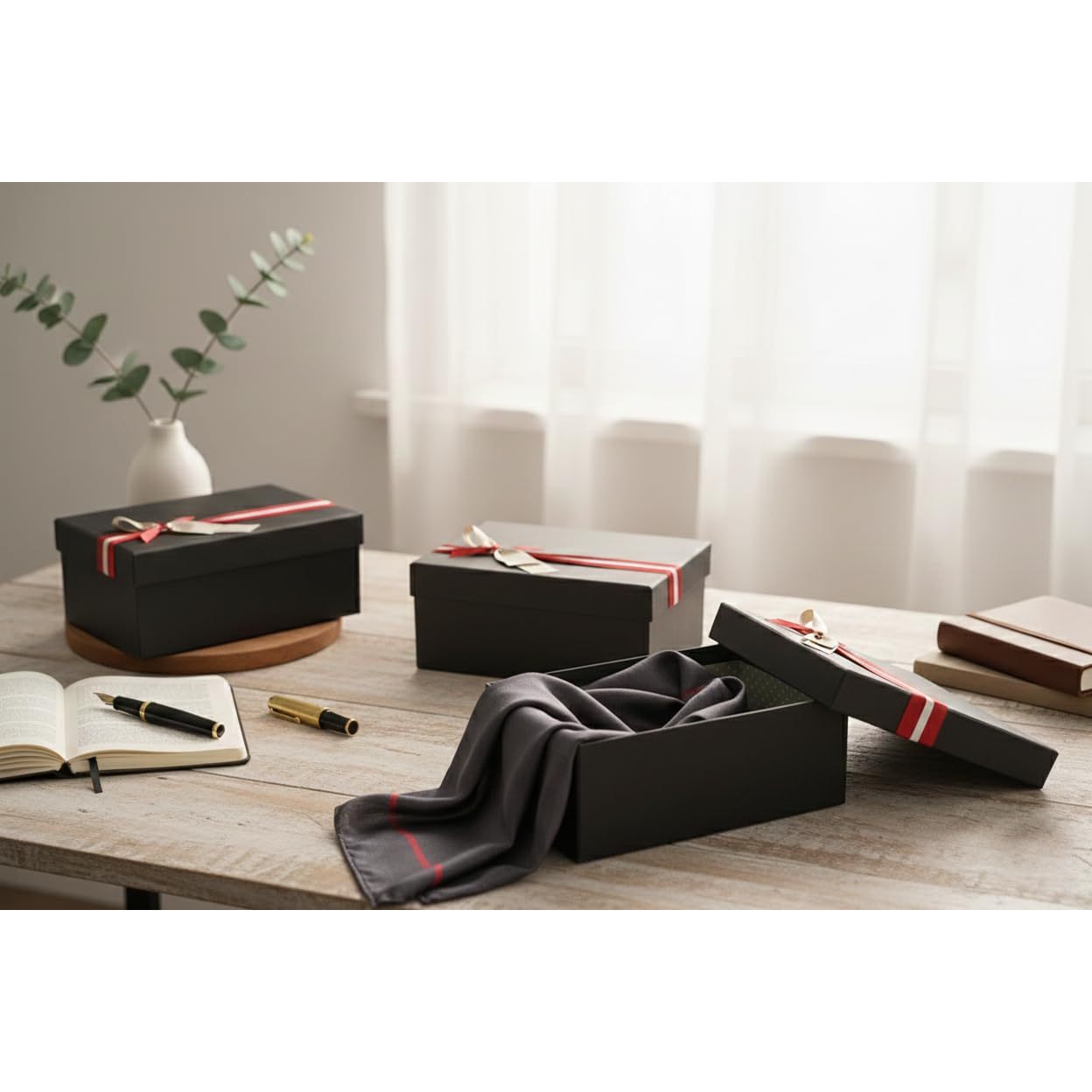 Emartbuy Rigid Gift Box with Ribbon, Rectangular Quality